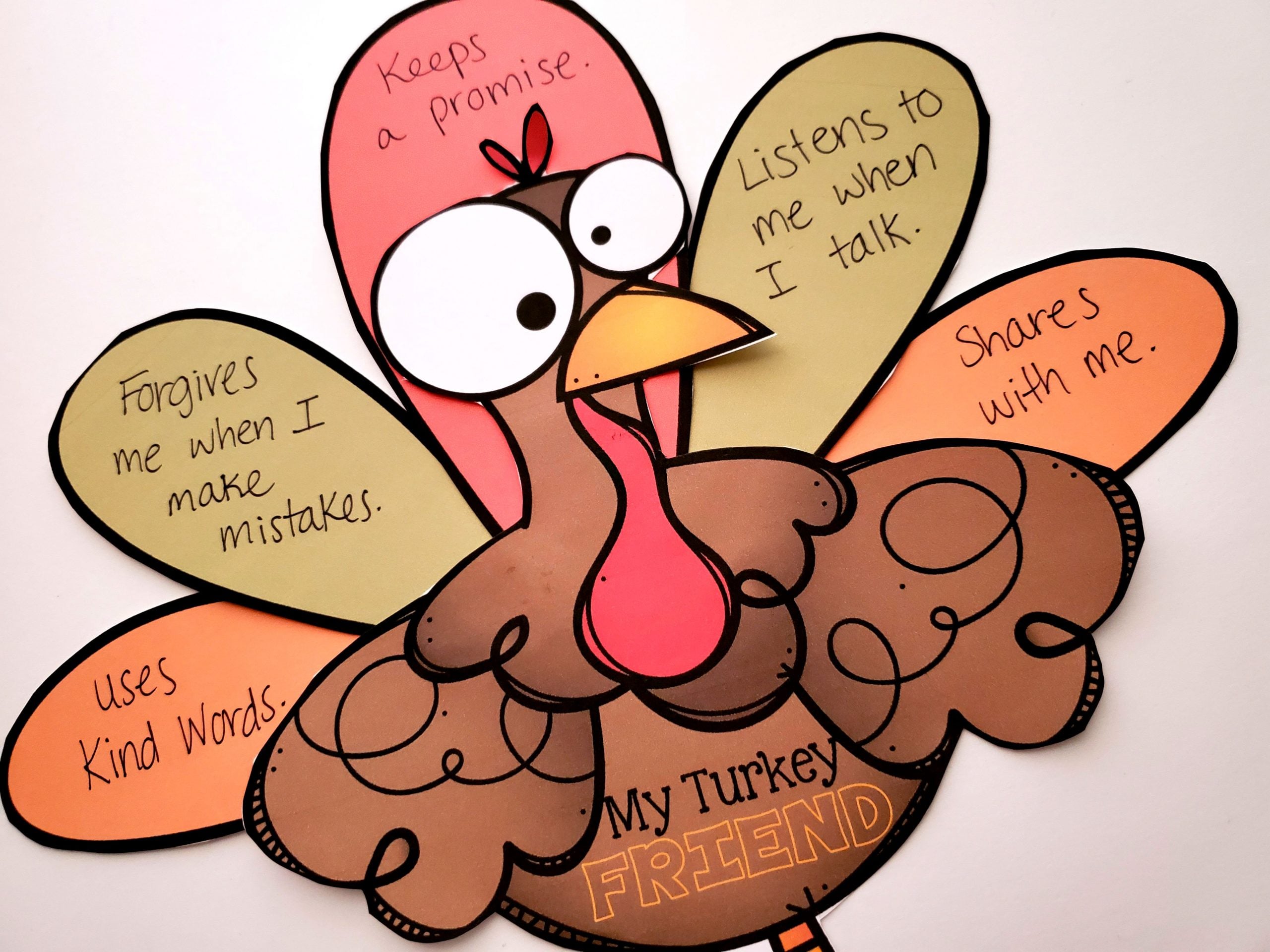 Build a Turkey Friend activity - Heart and Mind Teaching