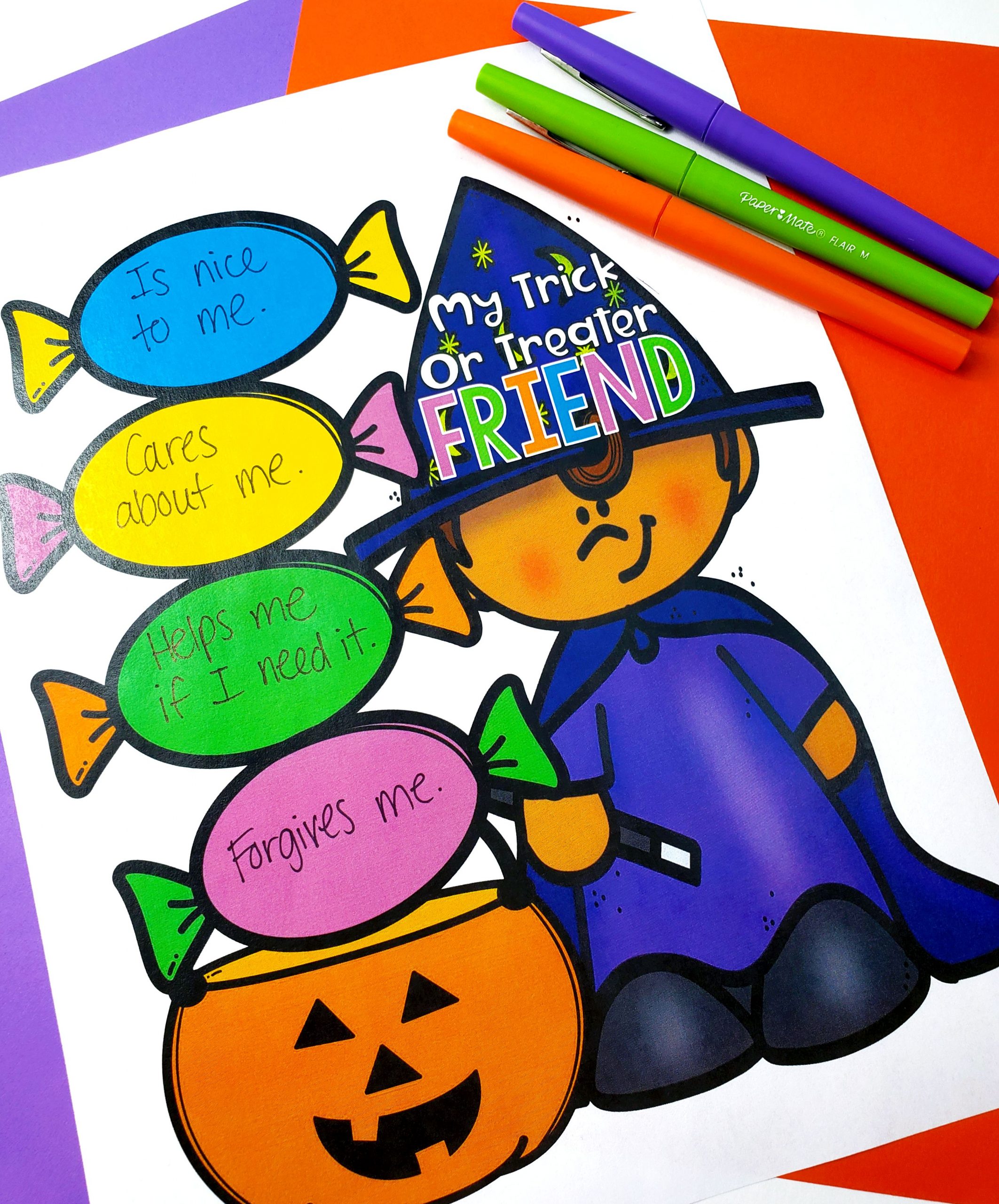 Build a Trick or Treater Friend activity - Heart and Mind Teaching